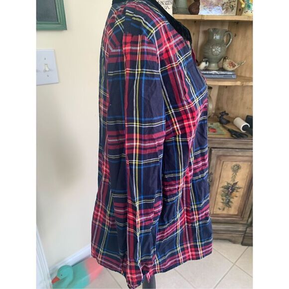 Talbots Plaid Velvet Trim Tunic - Picture 9 of 10